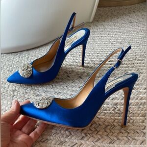 Badgley Mischka blue slingbacks